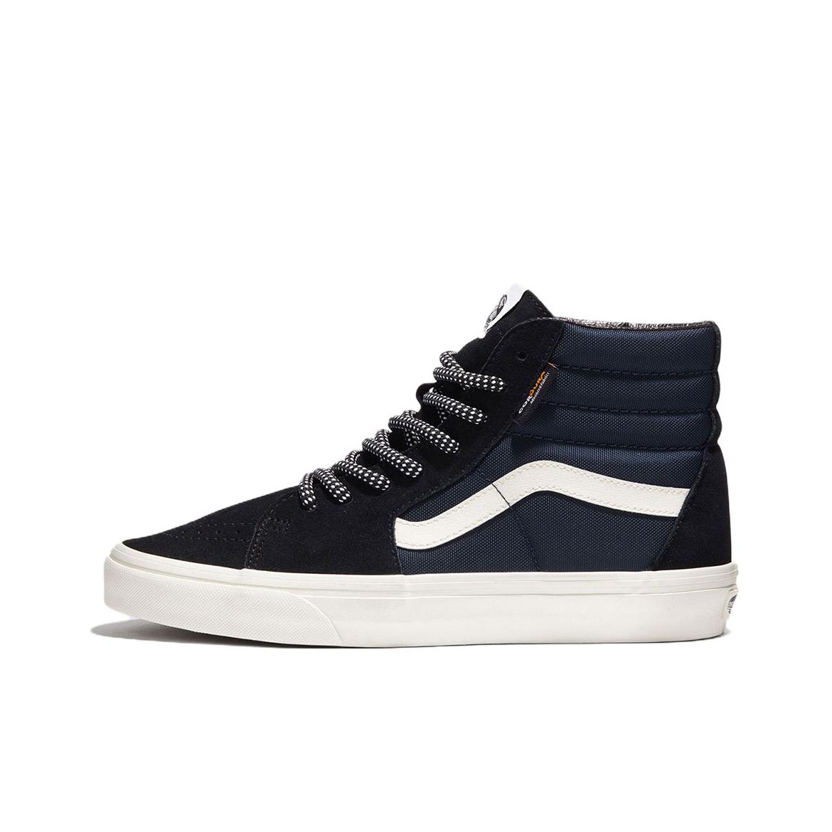 Vans Shoes Sk8-Hi - รองเท้าสเก็ตบอร์ดหุ้มข้อ Vans SK8 HI สำหรับทุกเพศ สีน้ำเงิน-ดำ