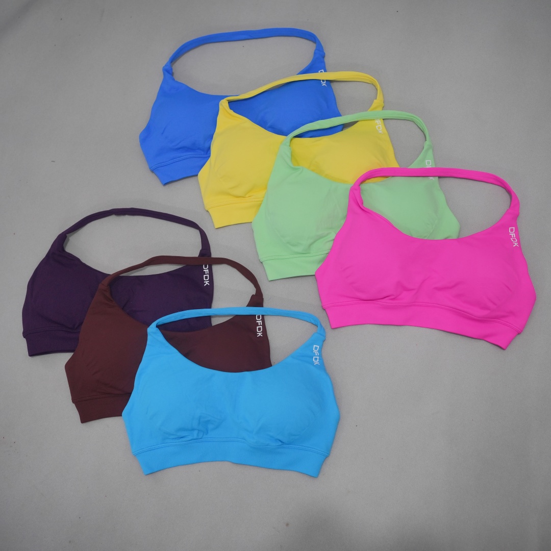 Sports Bra Racerback - เสื้อชั้นในกีฬาไร้ตะเข็บสำหรับผู้หญิง DFDK รองรับทรงสูง ยกกระชับ ด้านหลังเปลือย เหมาะสำหรับโยคะ