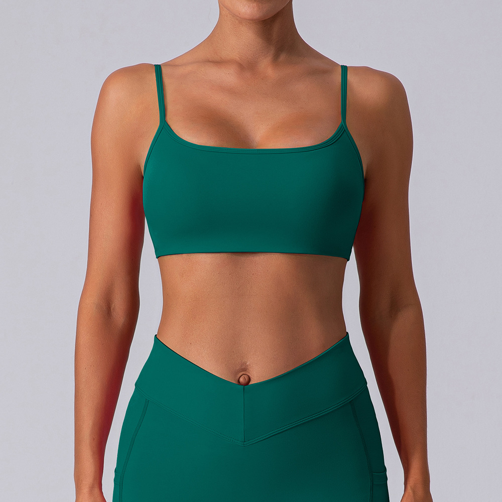 Sports Bra Racerback - เสื้อชั้นในกีฬาสำหรับผู้หญิง ป้องกันการกระแทก เสื้อฟิตเนสแบบดันทรง เสื้อครอปท็อป บรา ระบายอากาศ